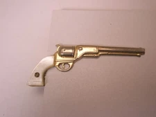 Pearl Handled Western Revolver Pistol Gun Vintage SWANK Tie Bar Clip colt navy