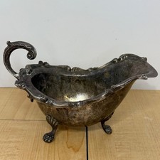 Wallace Silversmiths 330 EPC Silver Plate Gravy Boat Sauce Server Lion Paw Feet