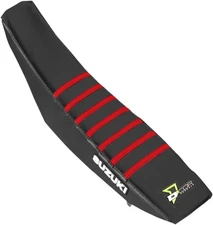 Dcor Ribbed Seat Cover Black/Black/Red #30-40-453 for Suzuki RM-Z250/RM-Z450