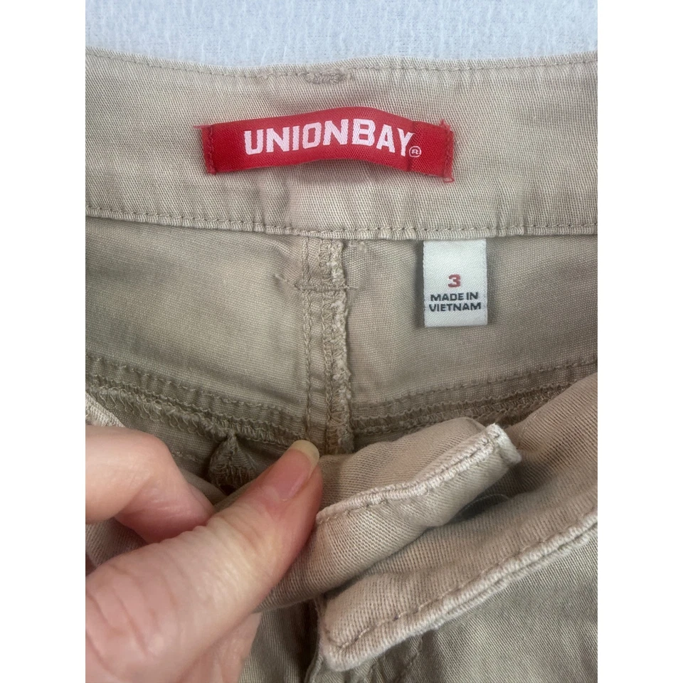 Shorts chino Unionbay feminino bronzeado casual estilo diário tamanho 3 - Imagem 2 de 4