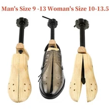 ✨ 2025 One Pair 2-way Wooden Adjustable Shoe Stretcher for Men Women Size 9-13