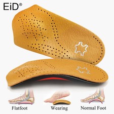 Leather Orthopedic Insoles Orthotics Health Sole Pad For Flat Foot Heel Pai
