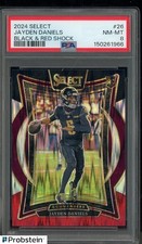 2024 Panini Select Black & Red Shock Prizm #26 Jayden Daniels RC Rookie PSA 8