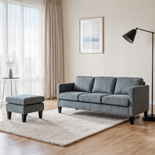L-Shaped Sofa w/Padded Corduroy: Multi-functional Design,Modern Luxury Appea