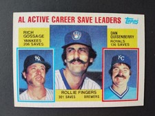 1984 Topps - Career Leaders Rollie Fingers, Rich Gossage, Dan Quisenberry #718