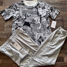 NWT Nike Air Jordan Boys YXL Gray/Black/White Photo Print Jogger Pants Set XL