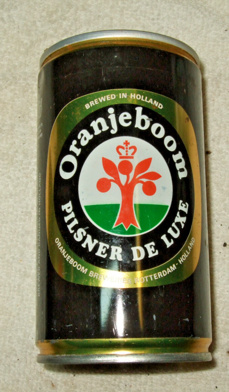 Oranjeboom Pilsner De Luxe Beer Can Bottom Opened CS Crimped Steel