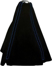 Suede Leather Shift Boot Manual Or Auto Gear Shift Cover Blue