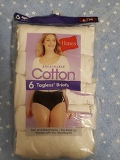 Hanes Women's Cotton Breathable Briefs 5 Pair Open Pack Size 6/M Free Ship WP239