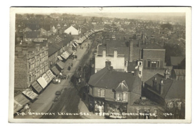 R/P Postkarte des Broadway in Leigh on sea Essex guter Zustand verschickt 1918