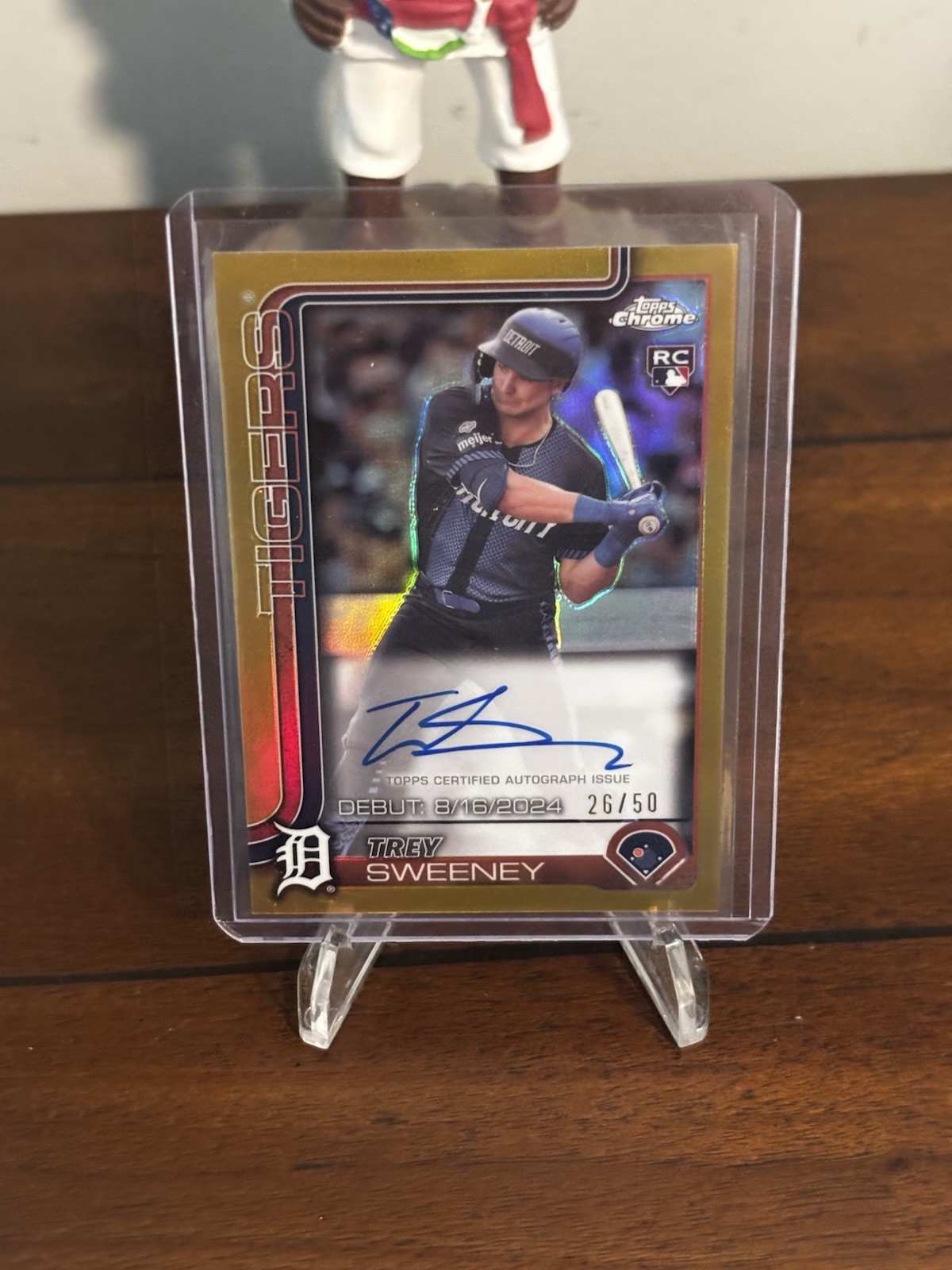 2025 Trey Sweeney Topps Chrome True Gold Auto /50 Rookie Card Tigers RC