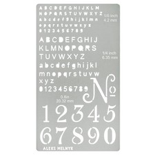 No.422 Metal Stencil, Tiny Letters, Normografo, Pyrography, Wood Burning, 1 PCS,