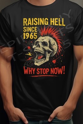 Herren Geburtstag T-Shirt Psychobilly Punk Rockabilly 60. jedes Alter Geschenk Hard Rocker