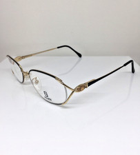 New Vintage Fendi Eyeglasses F82 Black Velvet Gold Size: 51-18mm Made in Italy