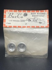 BuzCo 102C Solid Wheel Threaded 1/32 Scale Vintage Slot Car Parts NOS