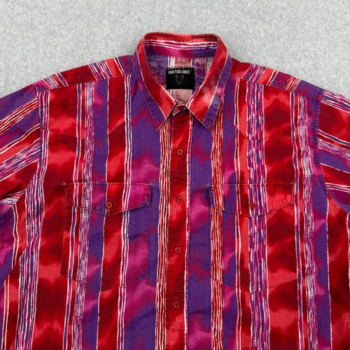 Vintage Frontier Series Shirt Mens XL Multicolor Striped Western Cowboy Rodeo - Picture 3 of 10