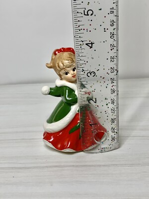 Vintage Lefton Christmas HOLLY MUFF GIRL Figurine #724 Japan