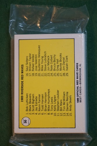 1989 Minor League Baseball Set - Bagged Best Riverside Red Wave - Picture 2 of 2
