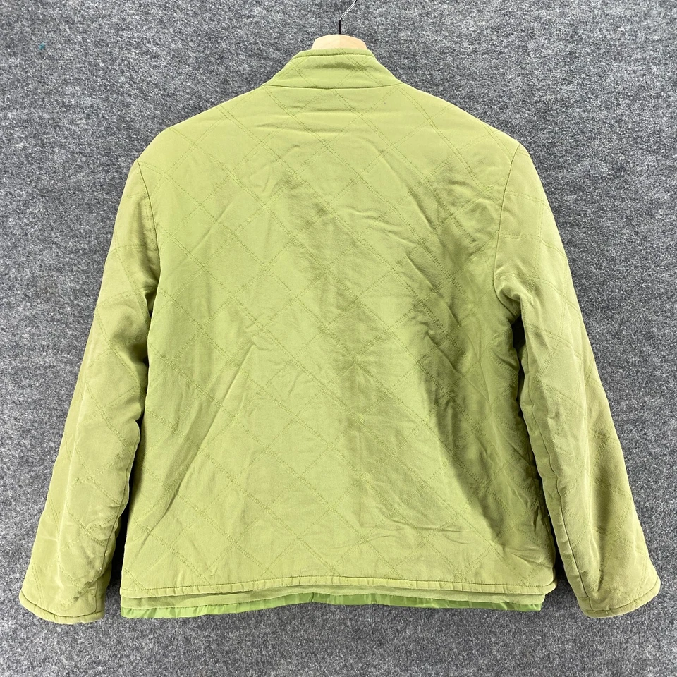 Chaqueta Rafael Mujer S Pequeña Verde Abotonada Seda Manga Larga Cuello Alto Informal Foto 2 de 4