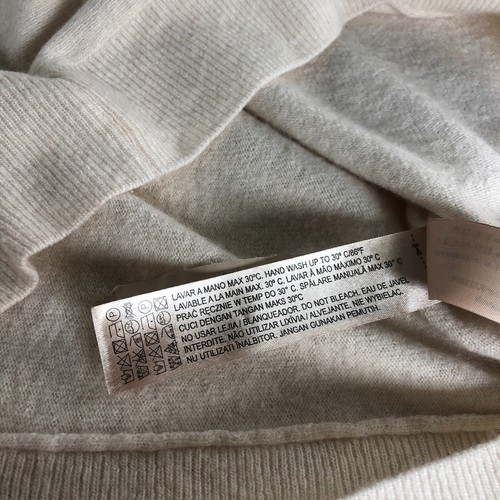 Massimo Dutti Womens Cashmere Blend Sweater Size M Beige Round Neck Long Sleeve - Picture 10 of 11