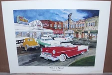 John Fulton Rare Watercolor Print Lost in the Fifties" Starlite Theatre 248/1000