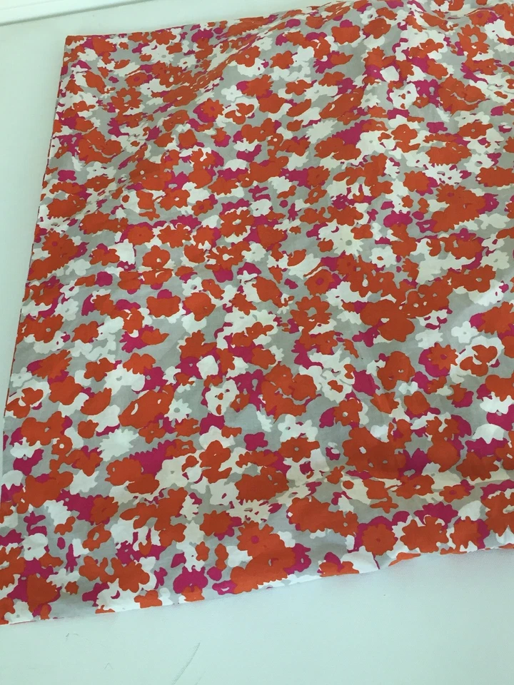 West Elm Euro Cotton Pillow Sham Orange Gray White Abstract Print 26" x 26" - Image 2 of 4