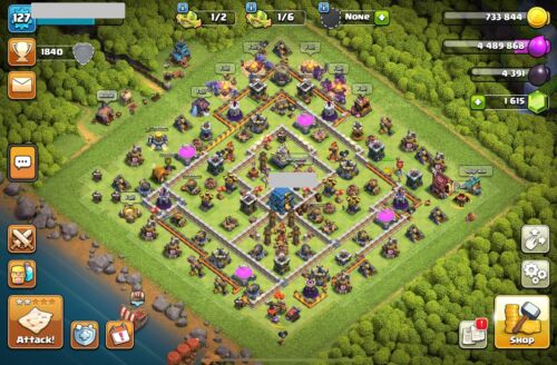 TH12 RUSH BASE . Heroes (48/47/337/35).IOS/ANDROID. Very Cheap.
