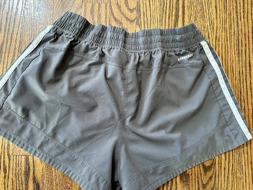Adidas Women's Aeroready 3 Stripe Primegreen Running Shorts Gray Size Small Flaw - Picture 8 of 8