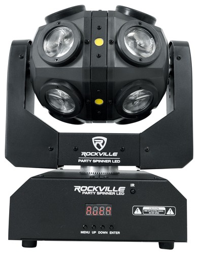 Rockville Party Spinner LED RGBW Moving Head Stage/DJ Light+DMX Controller+Cable - Picture 3 of 12