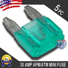 5 Pack 30A Mini Blade Style Fuses APM/ATM 32V Short Circuit Protection Car Fuse
