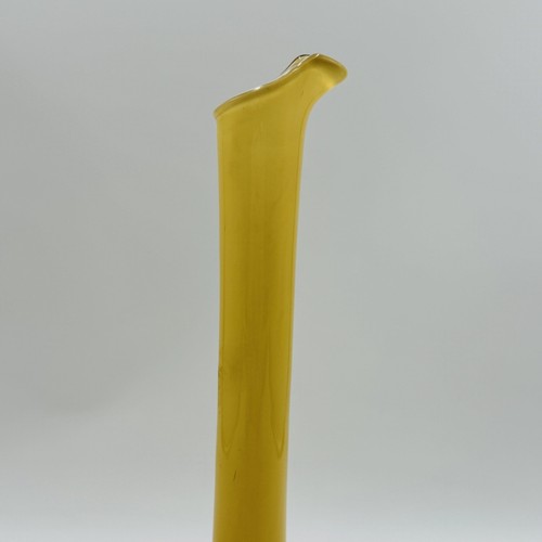 Empoli Latham Yellow Cased Amethyst Italian Art Glass 14” Pitcher Vase MCM READ - Picture 4 of 14