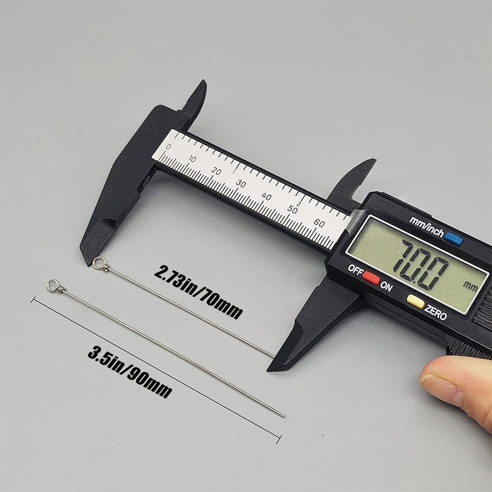 50/100pcs Fishing Looped Spinner Shaft Stainless Steel Wire Lure Making Supplies - Image 2 of 4