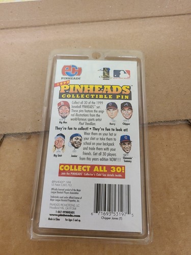 CHIPPER JONES PINHEAD COLLECTIBLE PIN SEALED NIP - Picture 3 of 3