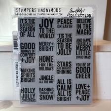 Stampers Anonymous Tim Holtz Bold Tidings Stamp Set CMS440 Holiday Christmas New