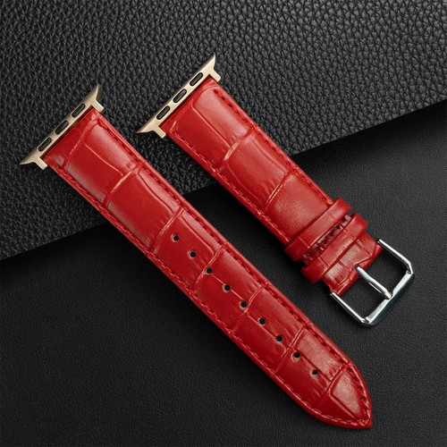 Bracelet en cuir véritable pour iwatch Apple Watch Series Ultra 2 10 9 8 7 6 5 SE - Photo 24 sur 25