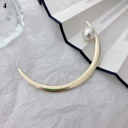 Vintage Crescent Moon Hair Forks Pearl Hair Sticks Womens Hair Bun Clip Hairpin - Picture 16 of 29