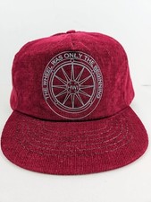 Vintage USA MADE Corduroy Hayes Auto Wheels Puffy Trucker Hat Snapback Cap