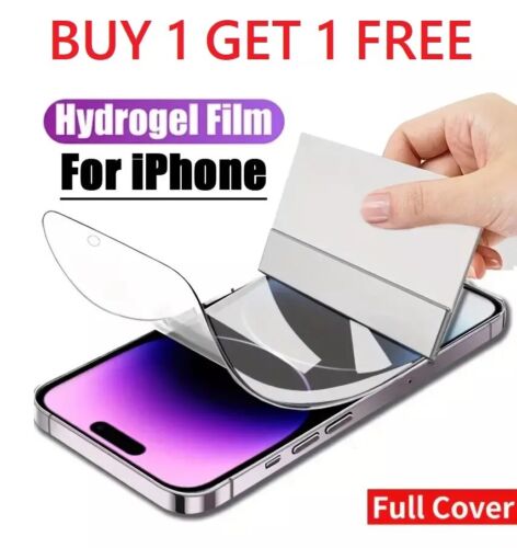 For Apple iPhone 16 Pro Max + 15 14 13 MODEL Hydrogel Soft FILM Screen Protector - 第 1/8 張圖片