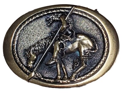 End of the Trail American Indian On Horse 1982 Metal Belt Buckle
