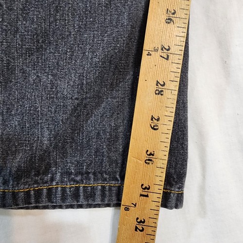 Kani Gold Jeans Men's 36 X 34 Dark Gray Denim Distressed Straight Leg Zip Fly - Picture 4 of 20