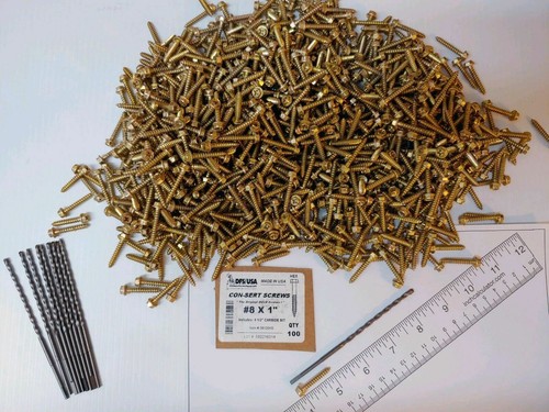 LOT OF 1000 Diversified Fastening Systems, 08100HS Masonry Screws + BITS #8 x 1" - Picture 2 of 9