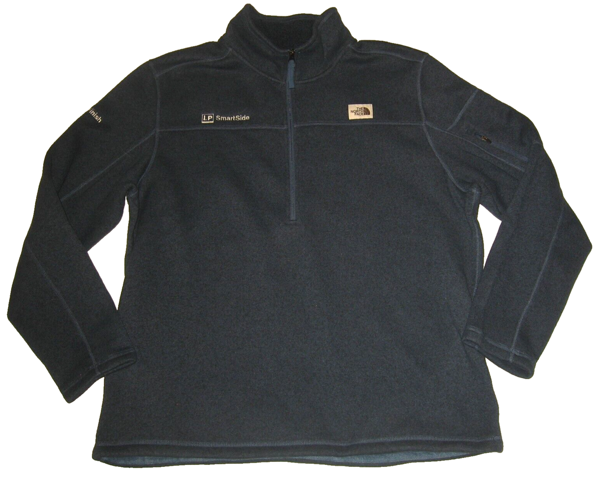 Mens THE NORTH FACE Softshell 1/4 Zip Blue Soft Fleece Lined Pullover  Jacket XXL