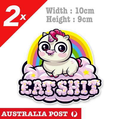 CUTE Rude Rainbow Unicorn, Rude Funny Sticker | eBay Australia