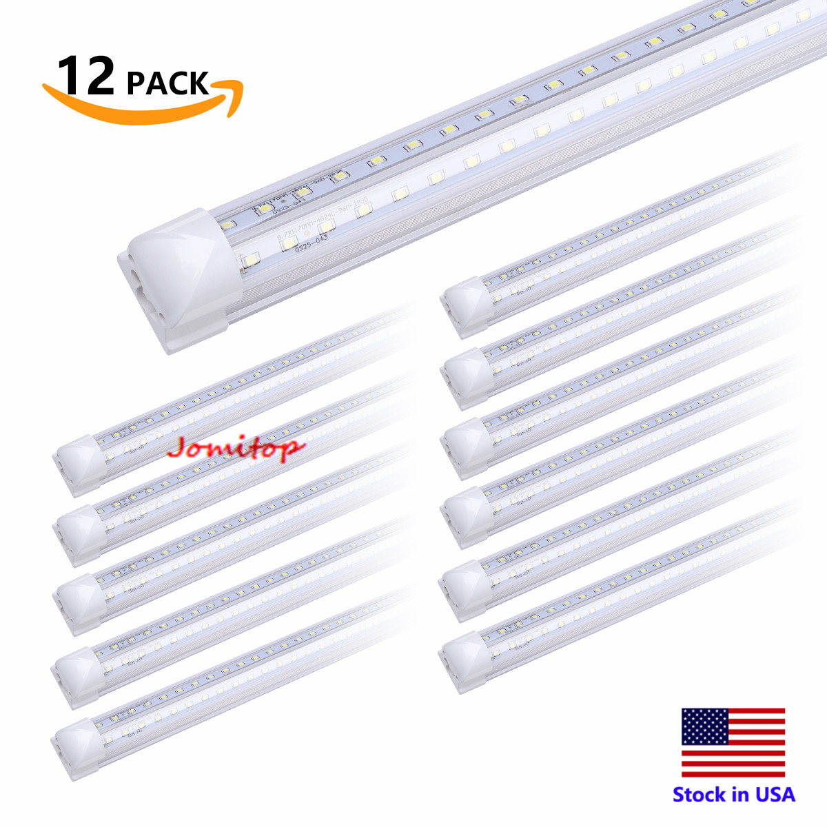 8FT LED shop light fixture Integrated Tube Light T8 96'' warehouse lights 12pack