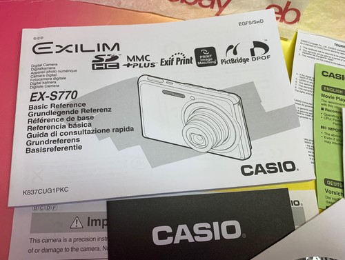 Start Guide+CD Software for Casio EXILIM EX-S770 Camera, Spanish/Engl NEW - Picture 2 of 7