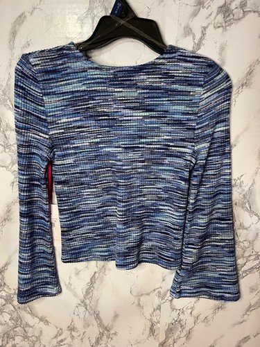 Justice Space Dye Flare Sleeve Top Blue Multiple Sizes - Picture 43 of 50