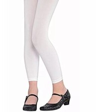 Amscan White Stretchy Footless Tights Kid Child S/M Dance Everyday Tights Party