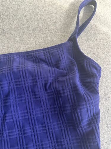Vintage LA Blanca Womens Size 10 Blue One-piece Swimsuit Cutout Back Plaid - Picture 9 of 12