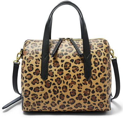 Fossil Sydney Satchel Cheetah Handbag 