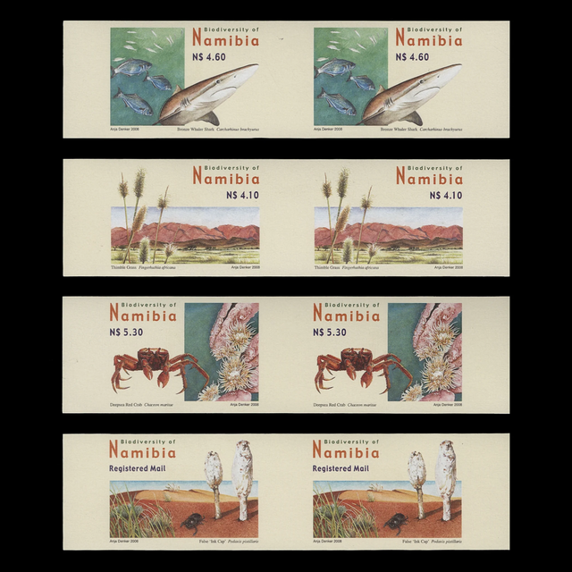 Namibia 2008 (Variety) Biodiversity Definitives imperf pairs Namibia 2008 (Variety) Biodiversity Definitives imperf pairs